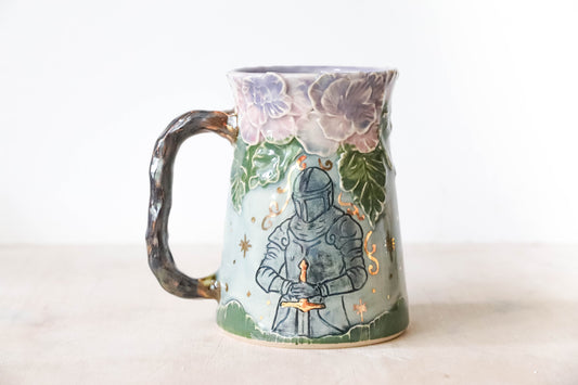 Floral Knight Stoneware Mug