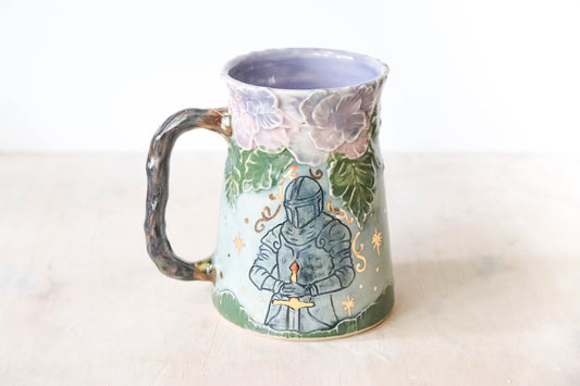 Floral Knight Stoneware Mug