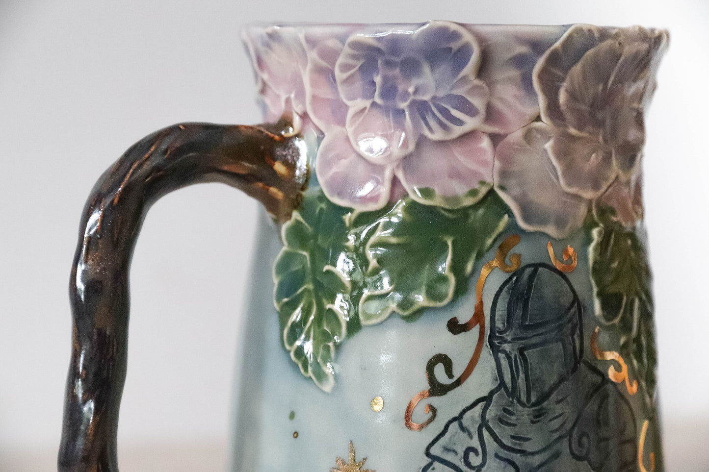 Floral Knight Stoneware Mug