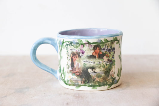 Purple Cream Lizzie Reading Mug Large