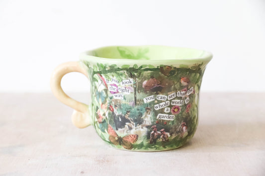 Green Leaves Secret Garden Quote Mug