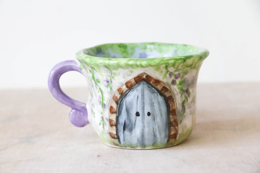 Peekaboo Dragon Castle Door Mug