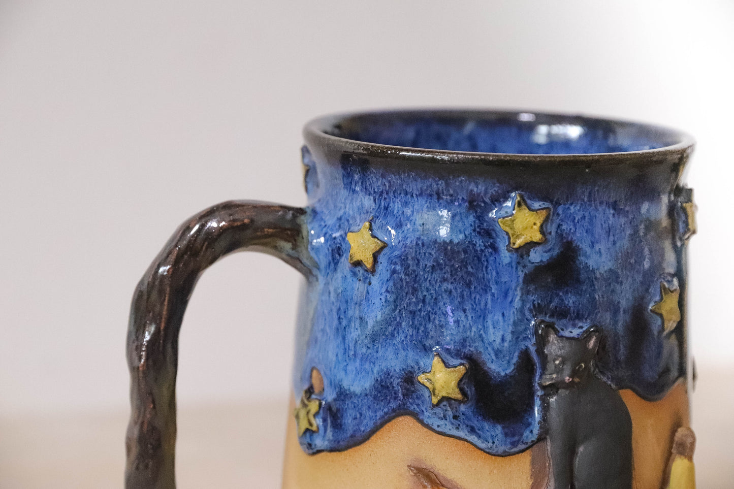 Cat and Pumpkins Stoneware Mug - seconds