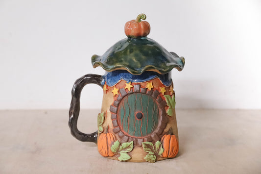 Halloween Hobbit House Stoneware Mug