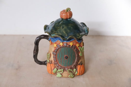 Halloween Hobbit House Stoneware Mug