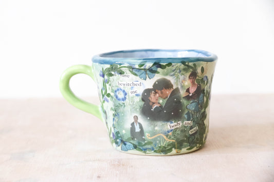 Blue Green Flowers Bewitched Mug - Made to Order