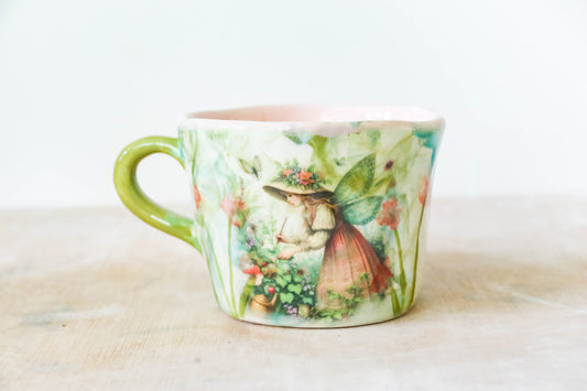 Peekaboo Chipmunk Garden Painting Fairy Mug