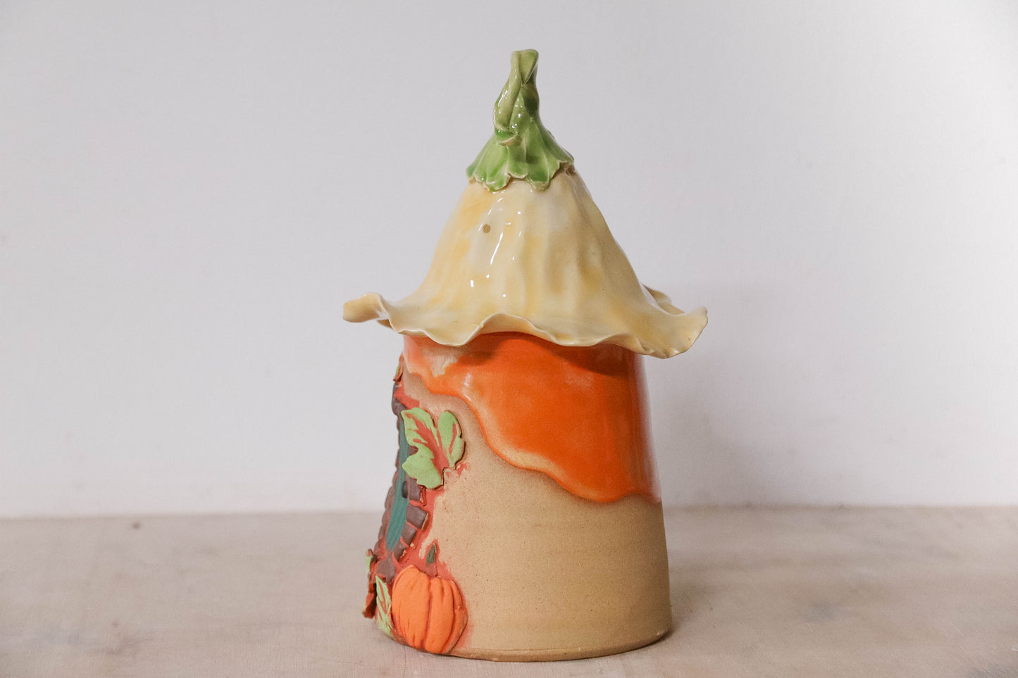 Pumpkin Flower Hobbit House Stoneware Mug