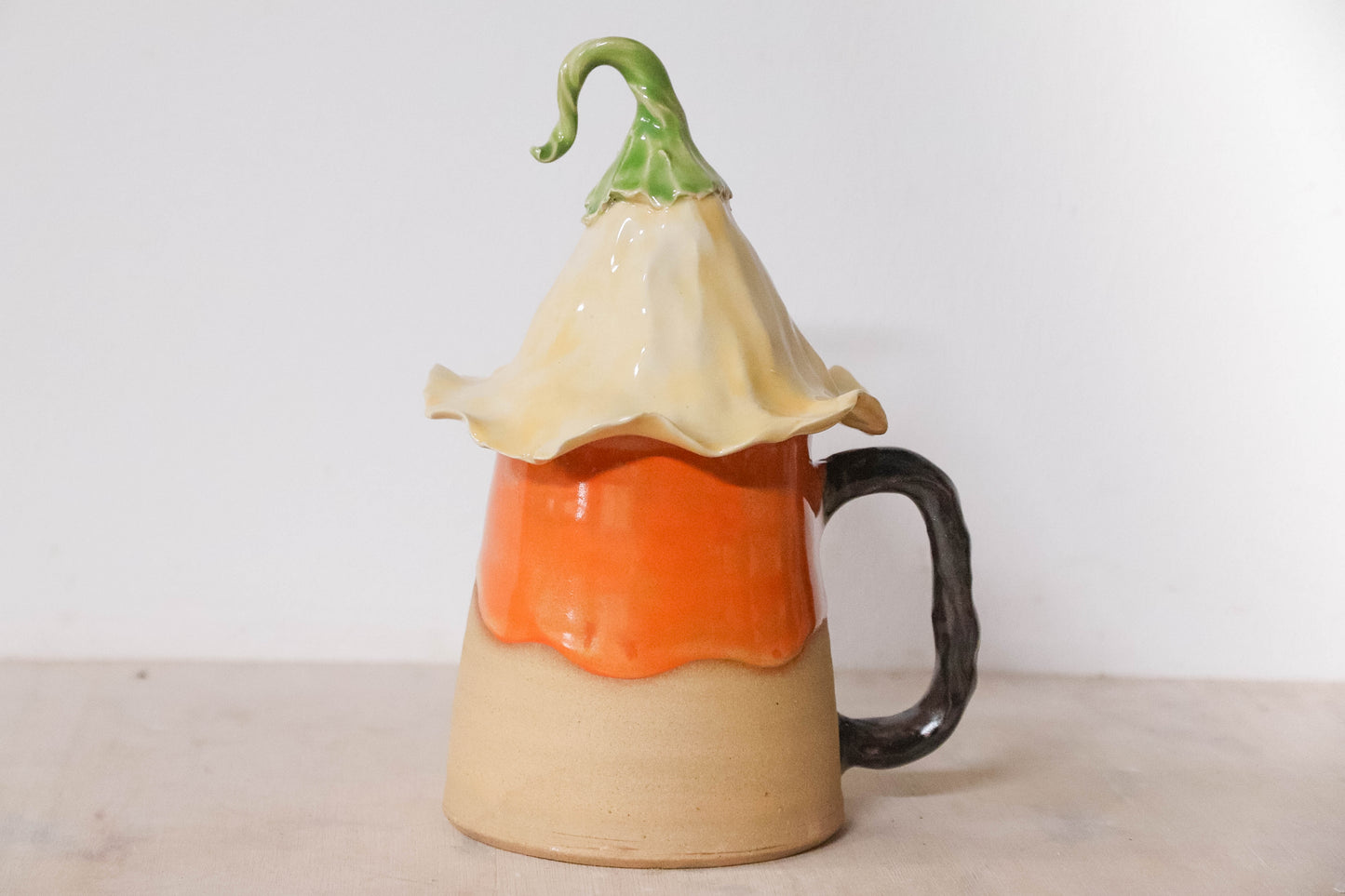 Pumpkin Flower Hobbit House Stoneware Mug