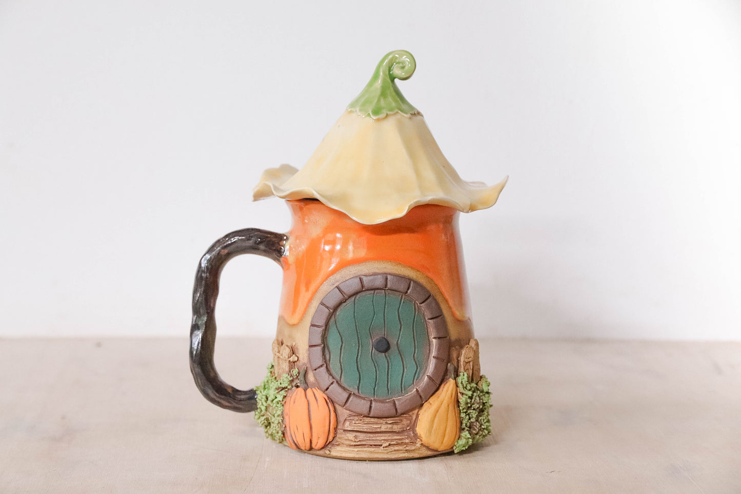 Pumpkin Garden Hobbit House Stoneware Mug