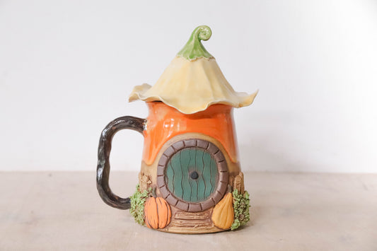 Pumpkin Garden Hobbit House Stoneware Mug