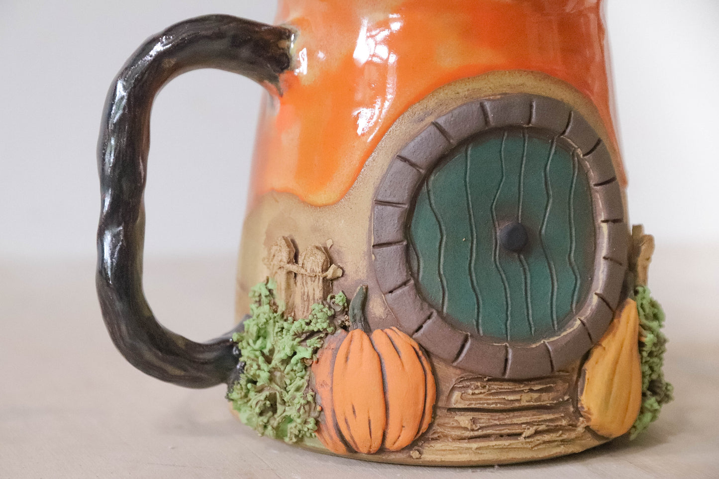 Pumpkin Garden Hobbit House Stoneware Mug