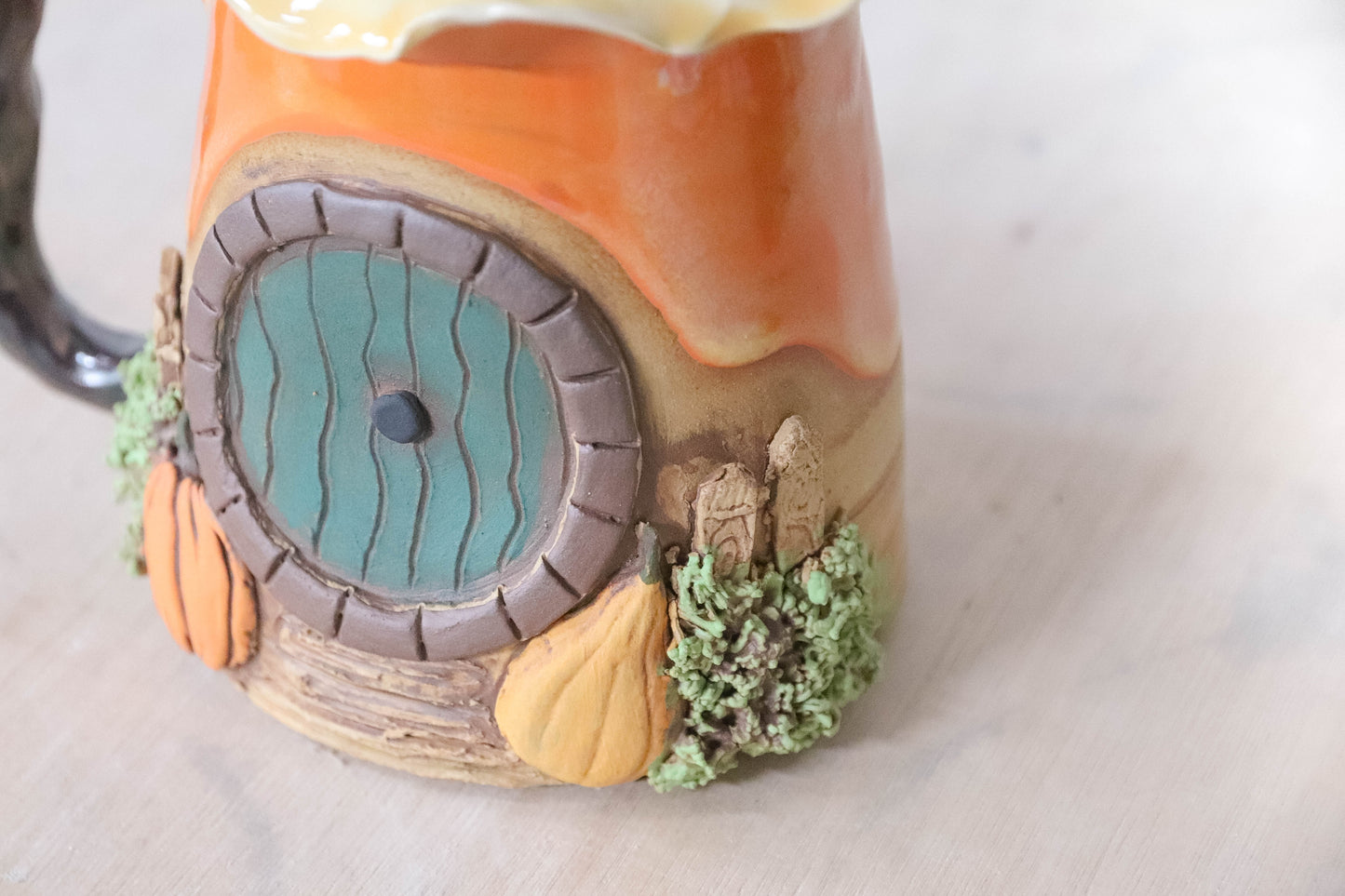 Pumpkin Garden Hobbit House Stoneware Mug
