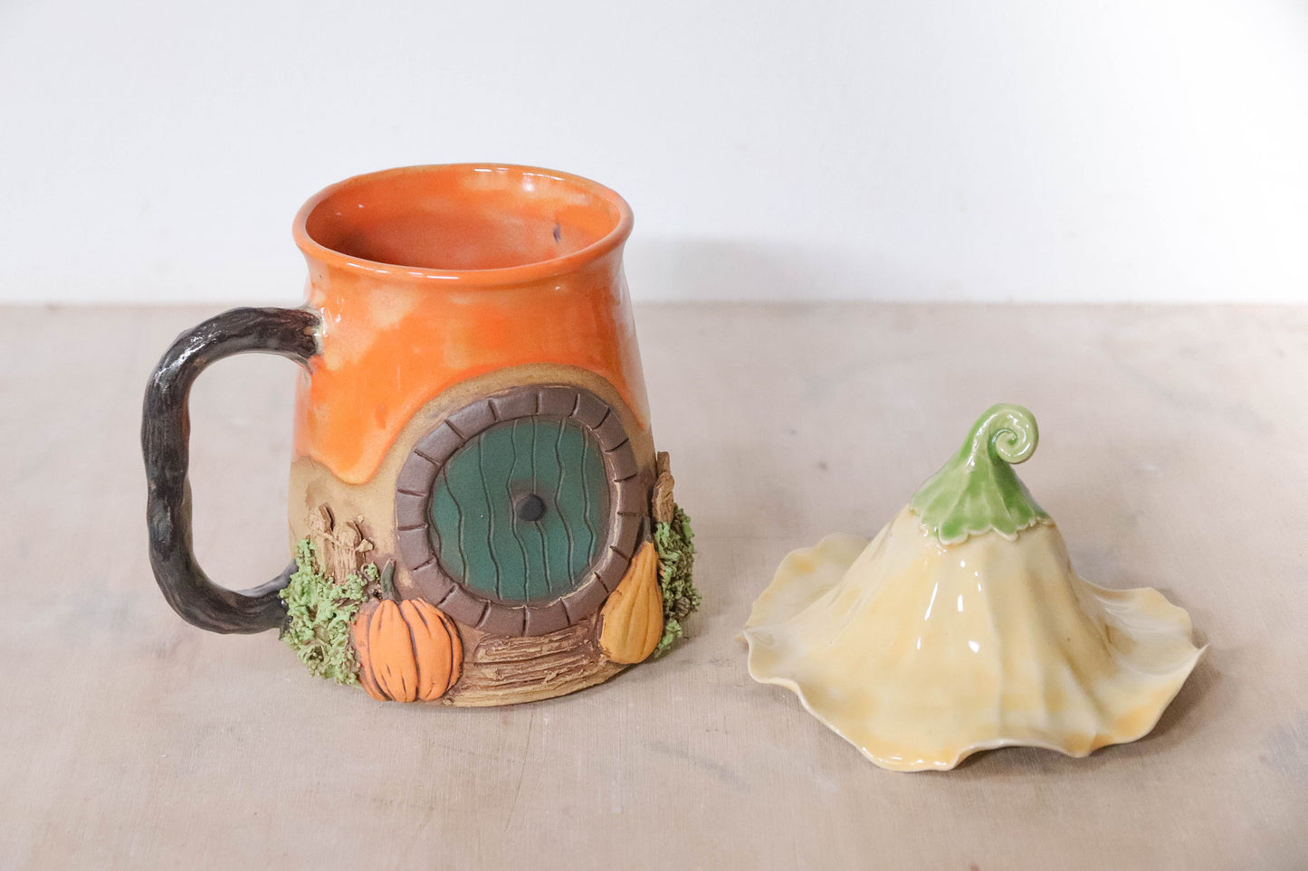 Pumpkin Garden Hobbit House Stoneware Mug
