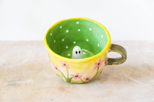 Peekaboo Ghost Yellow Fairy Mug