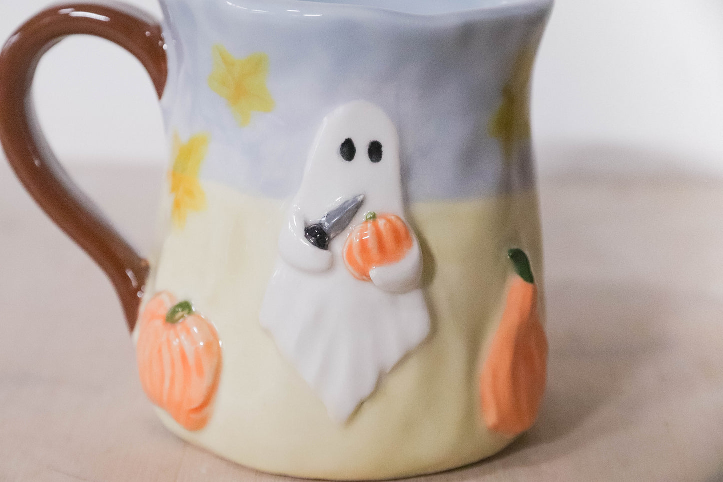 Ghost Carving Pumpkin Tulip Mug