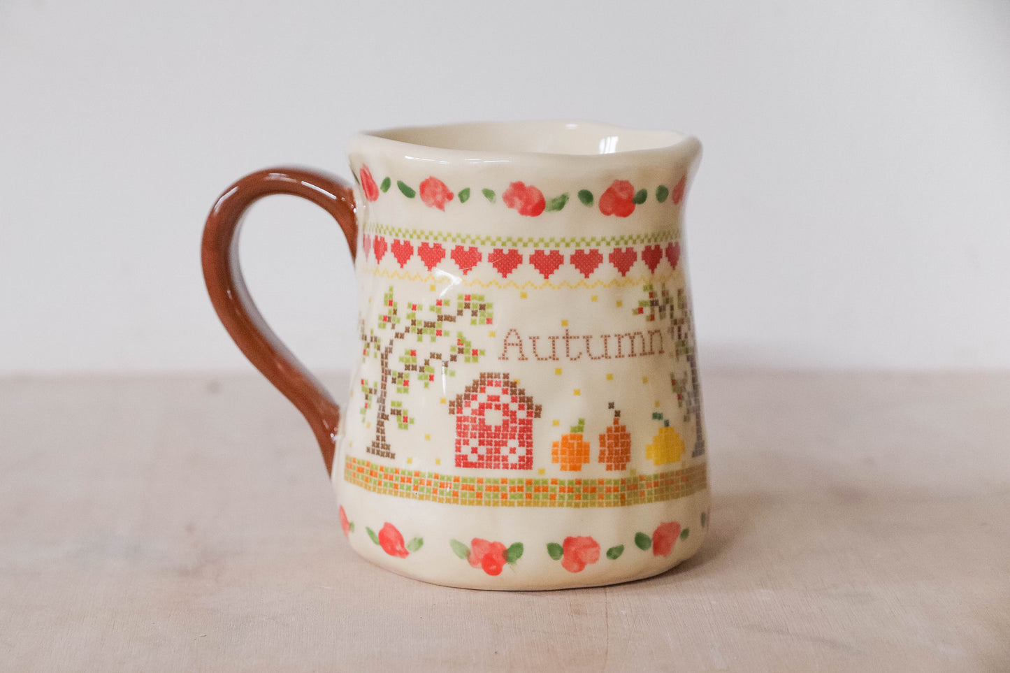 Autumn Cross Stitch Tulip Mug