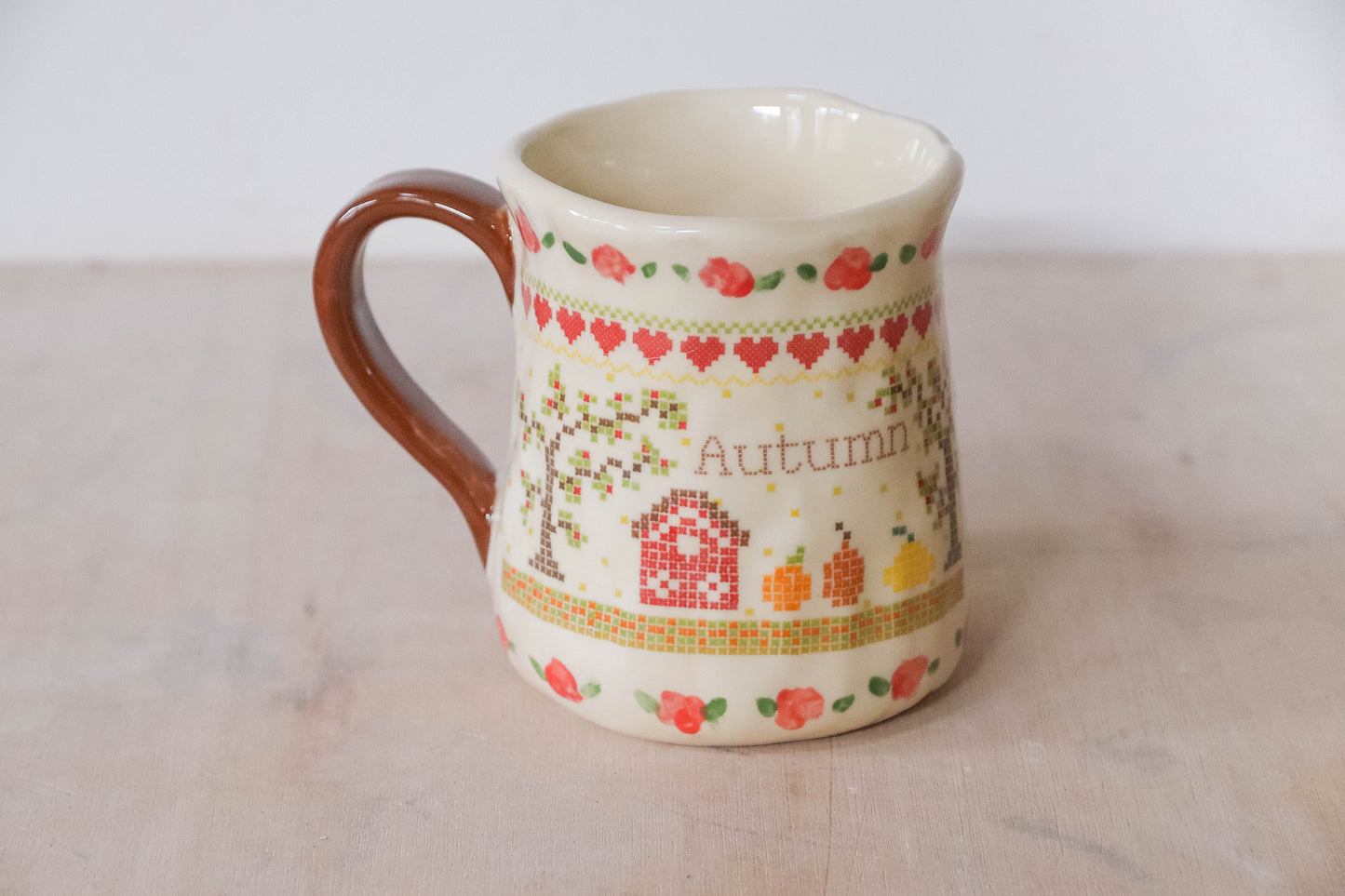 Autumn Cross Stitch Tulip Mug