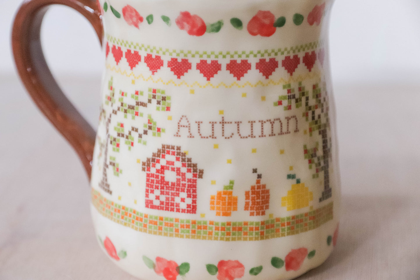Autumn Cross Stitch Tulip Mug