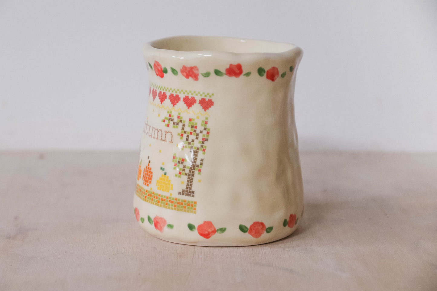 Autumn Cross Stitch Tulip Mug