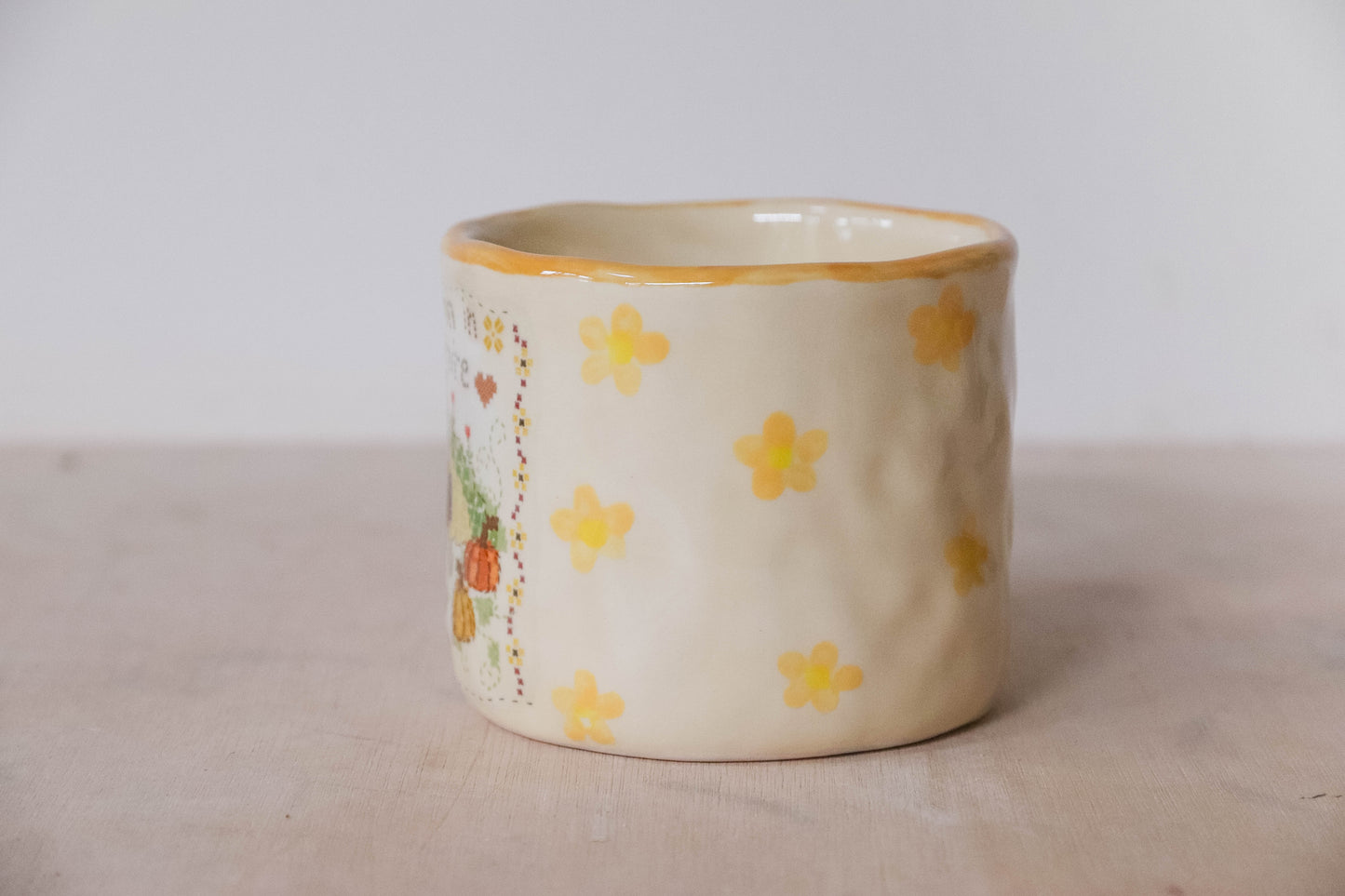 Hobbit Cross Stitch Floral Mug Medium