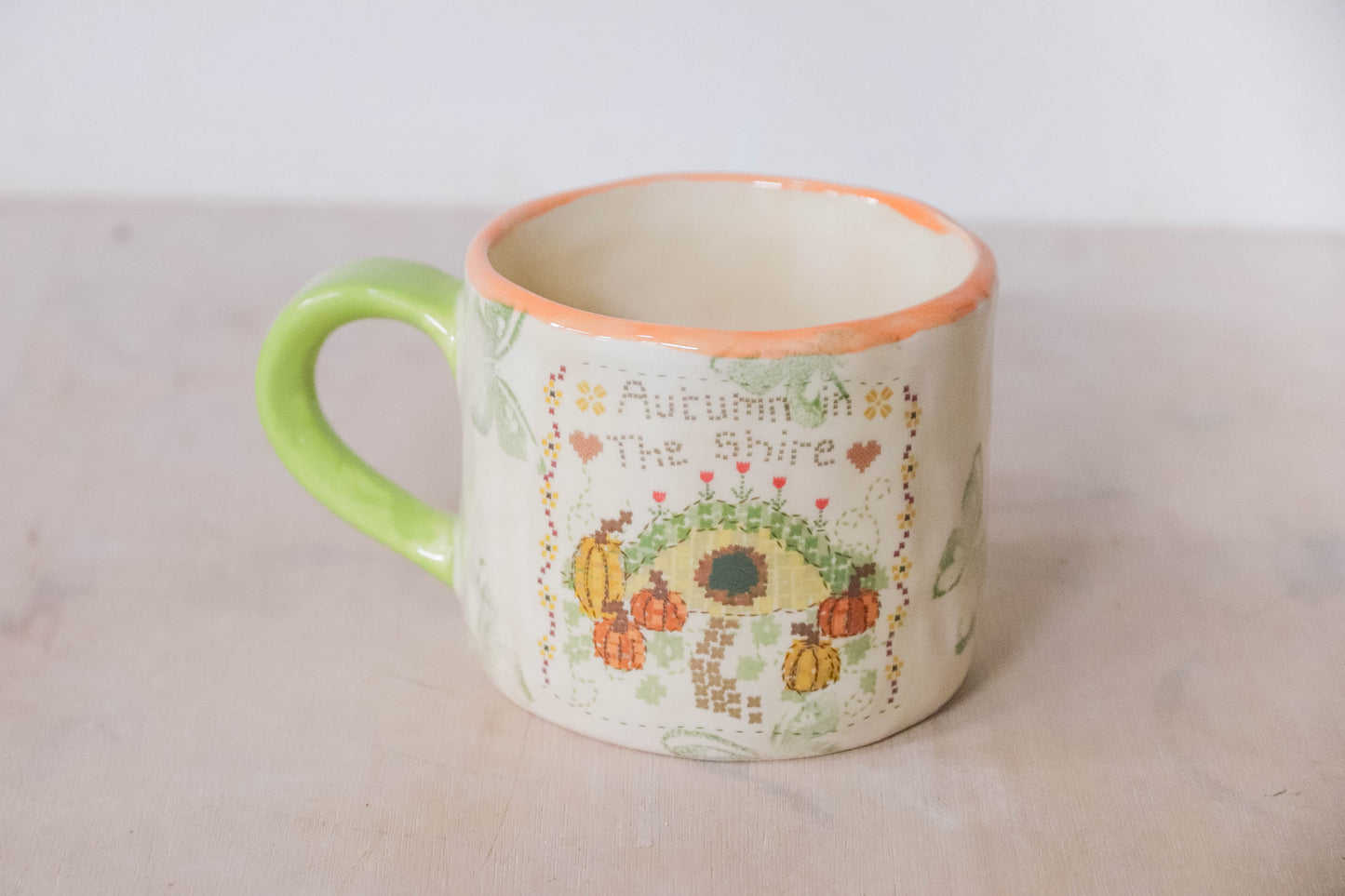 Hobbit Cross Stitch Butterfly Mug Medium