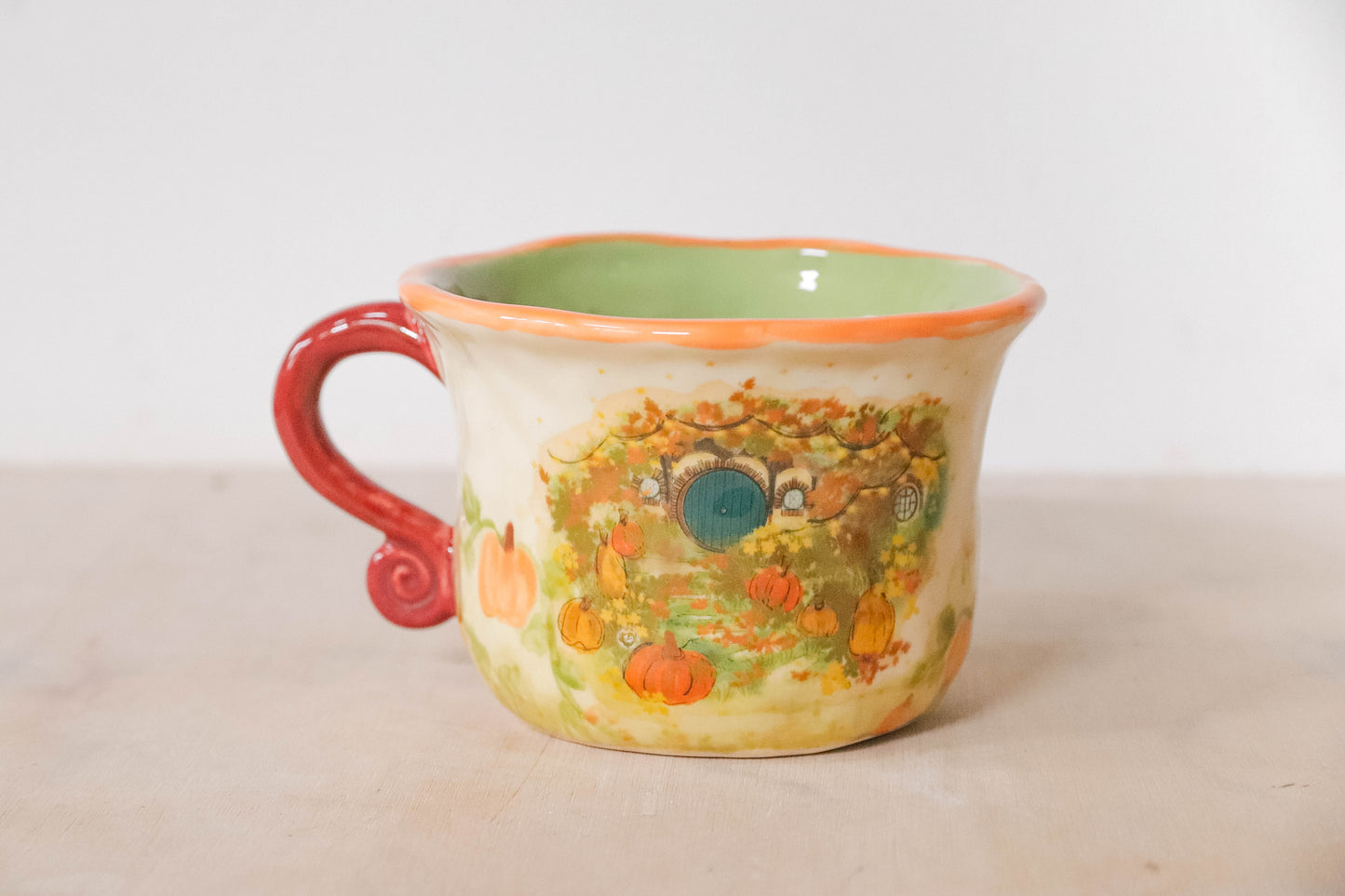 Green Orange Autumn Hobbit Mug
