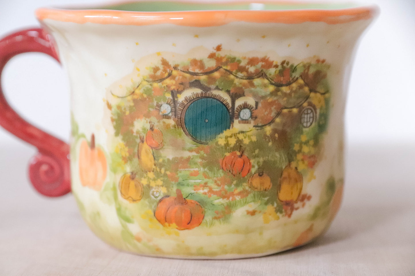 Green Orange Autumn Hobbit Mug