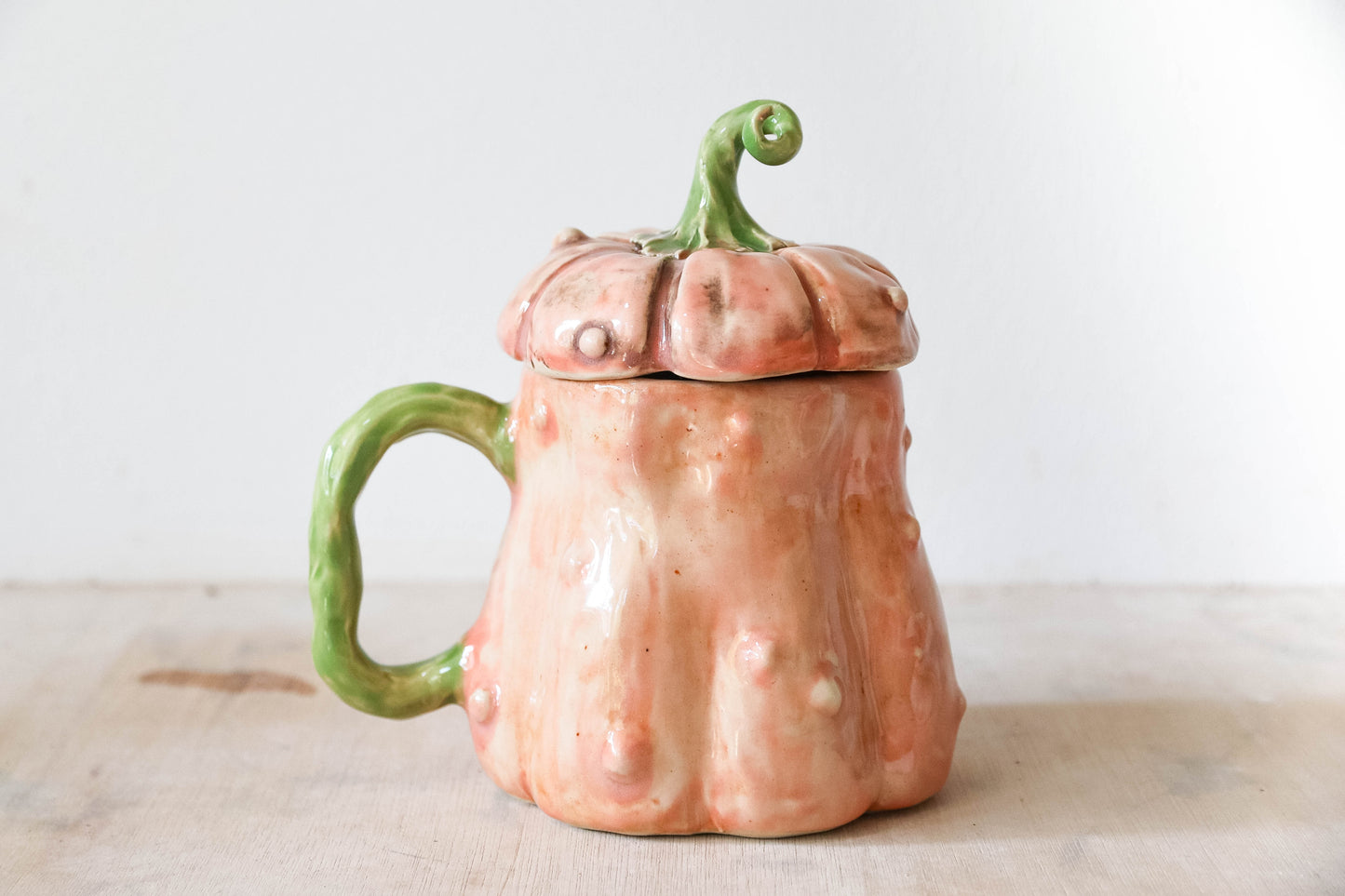 Peekaboo Bat Pumpkin Stoneware Mug