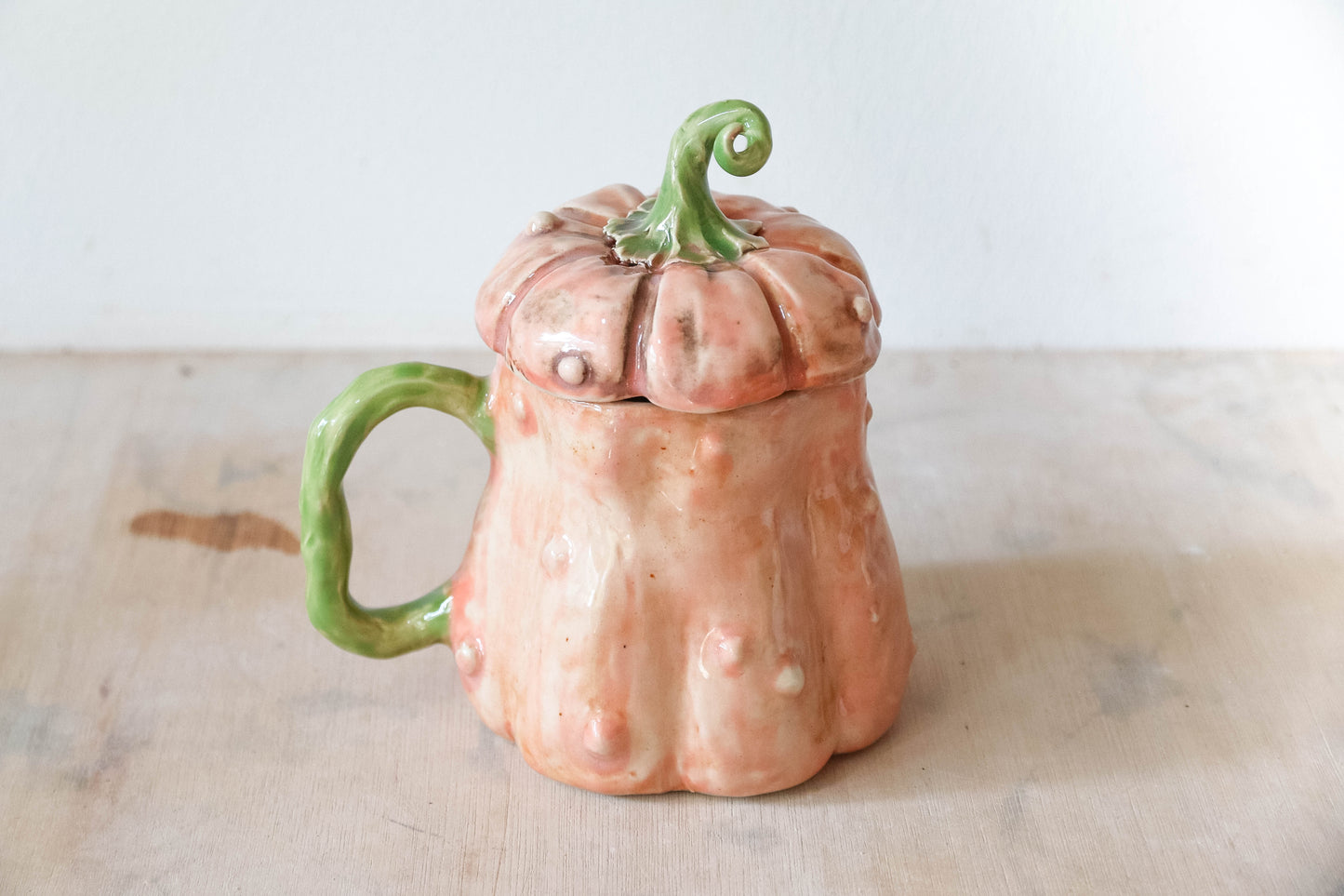 Peekaboo Bat Pumpkin Stoneware Mug
