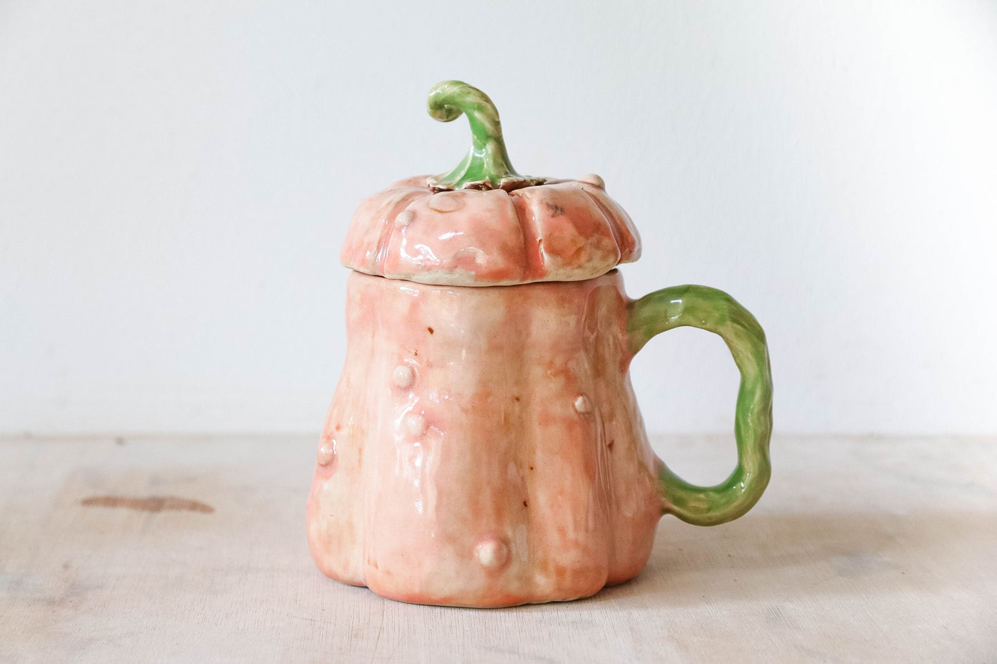 Peekaboo Bat Pumpkin Stoneware Mug