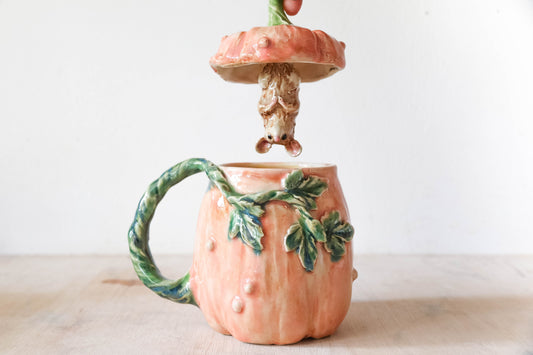 Peekaboo Mouse Pumpkin Stoneware Mug