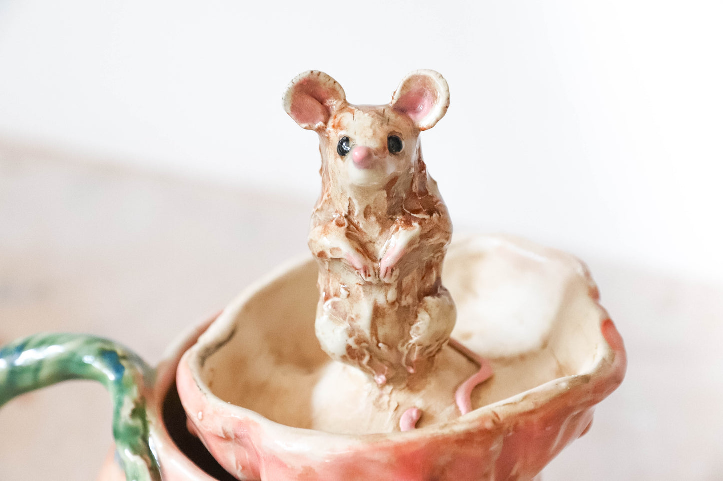 Peekaboo Mouse Pumpkin Stoneware Mug