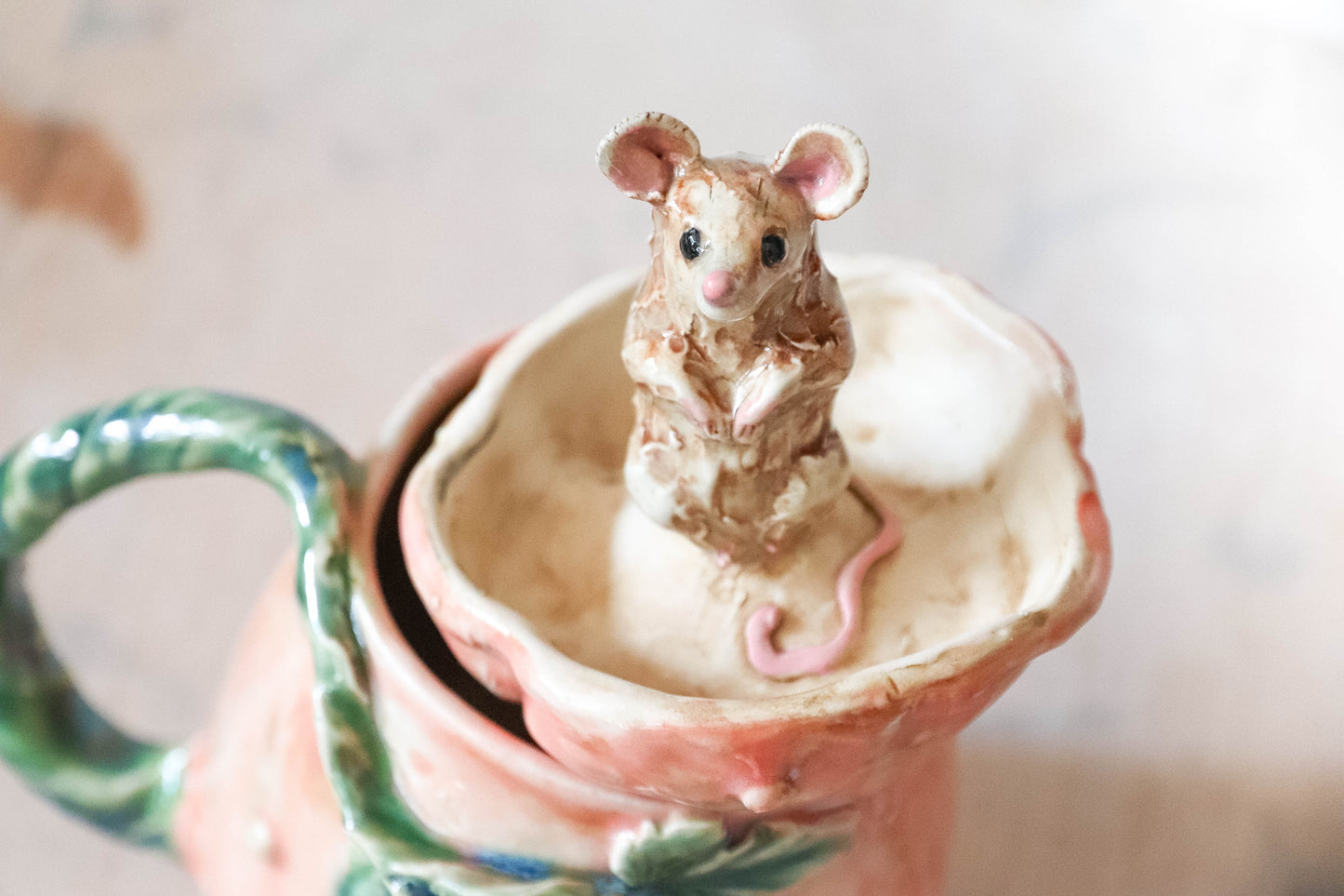 Peekaboo Mouse Pumpkin Stoneware Mug
