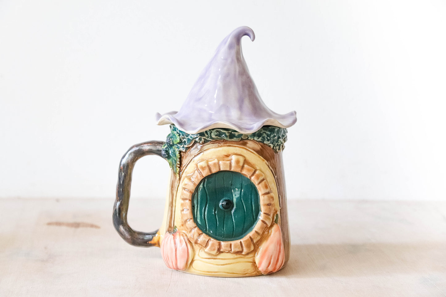 Pumpkin Wizard Hat Hobbit House Stoneware Mug