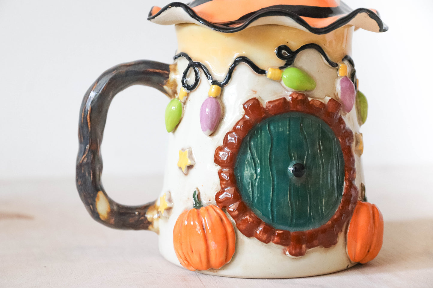 Halloween Hobbit House Stoneware Mug