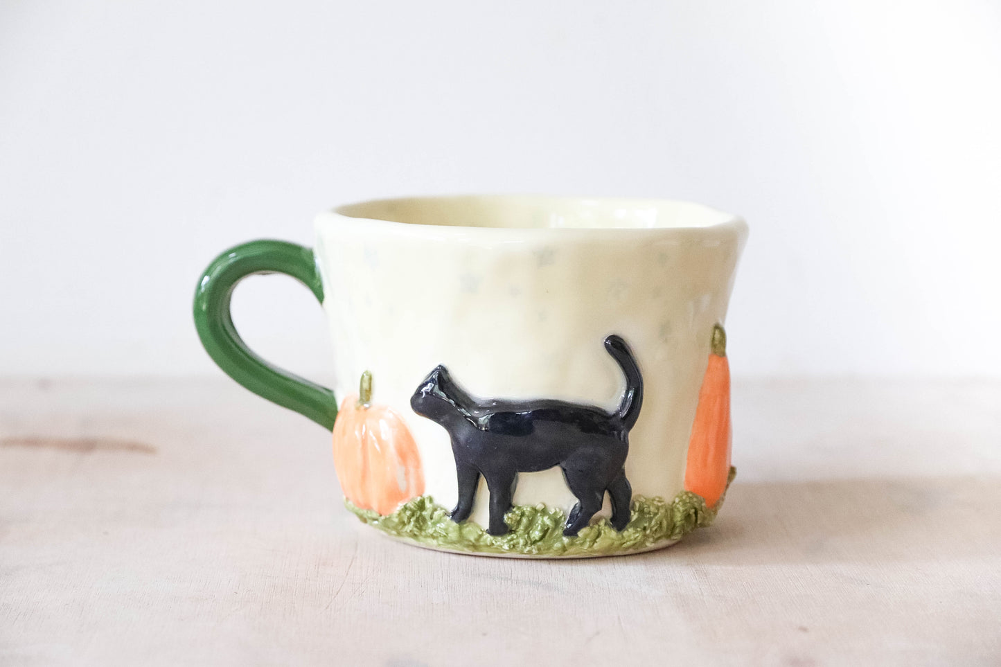 Black Cat Autumn Mug