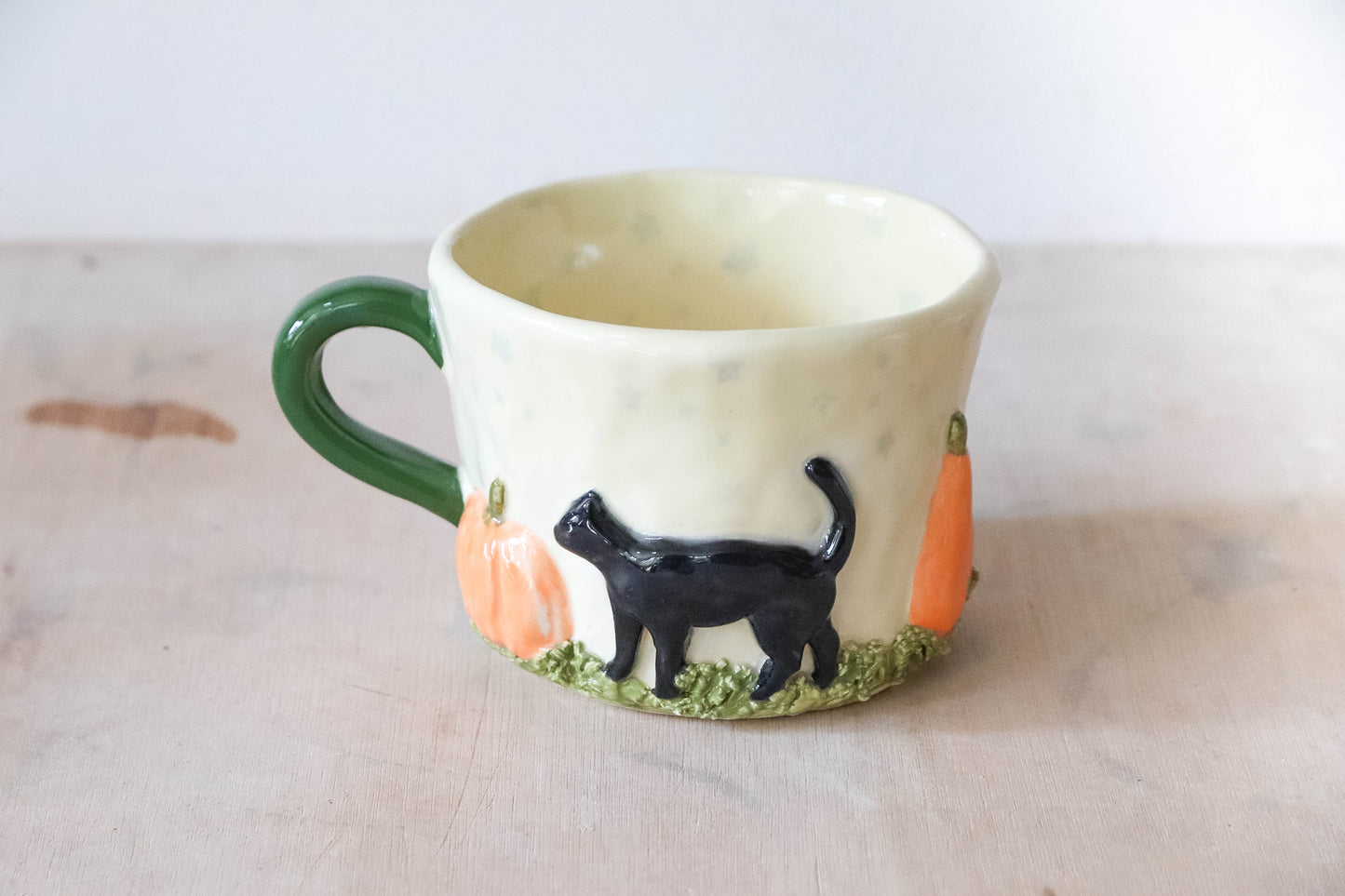 Black Cat Autumn Mug