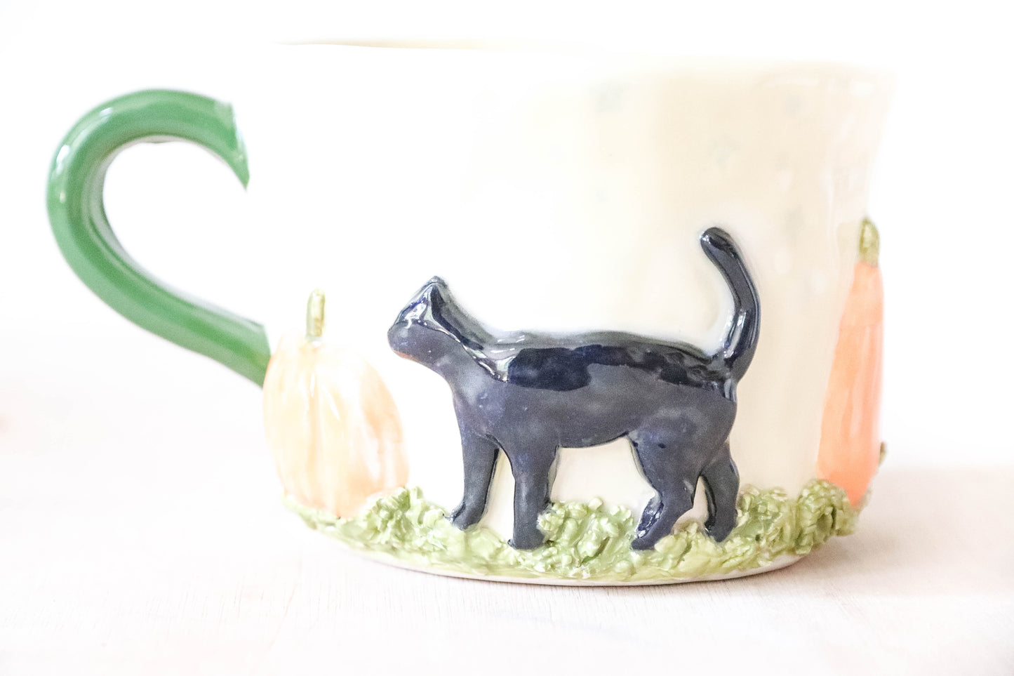 Black Cat Autumn Mug