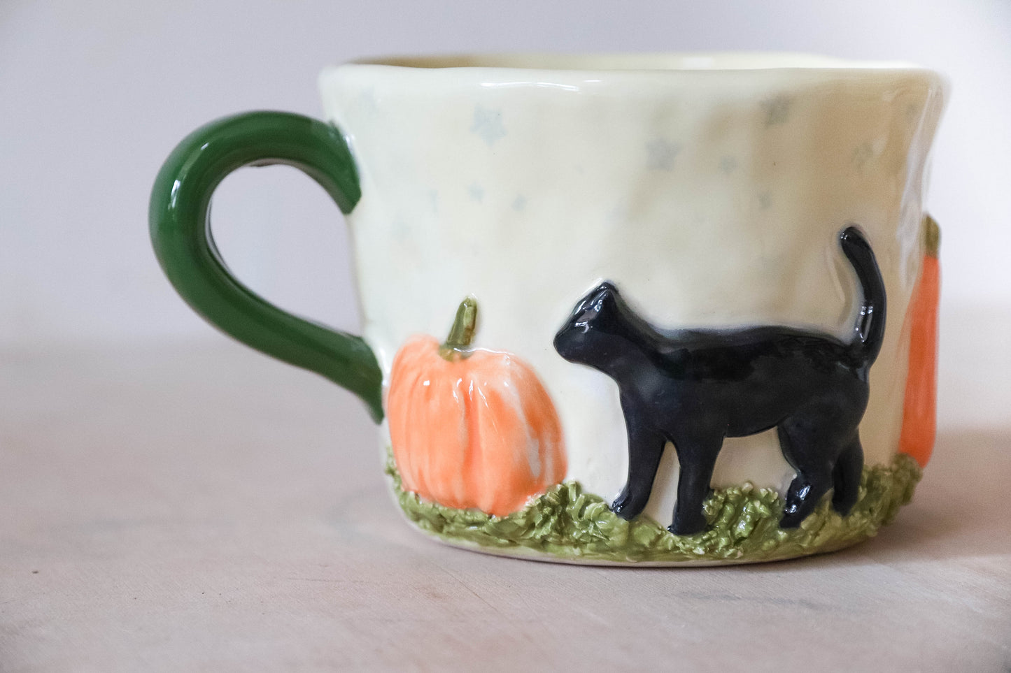 Black Cat Autumn Mug