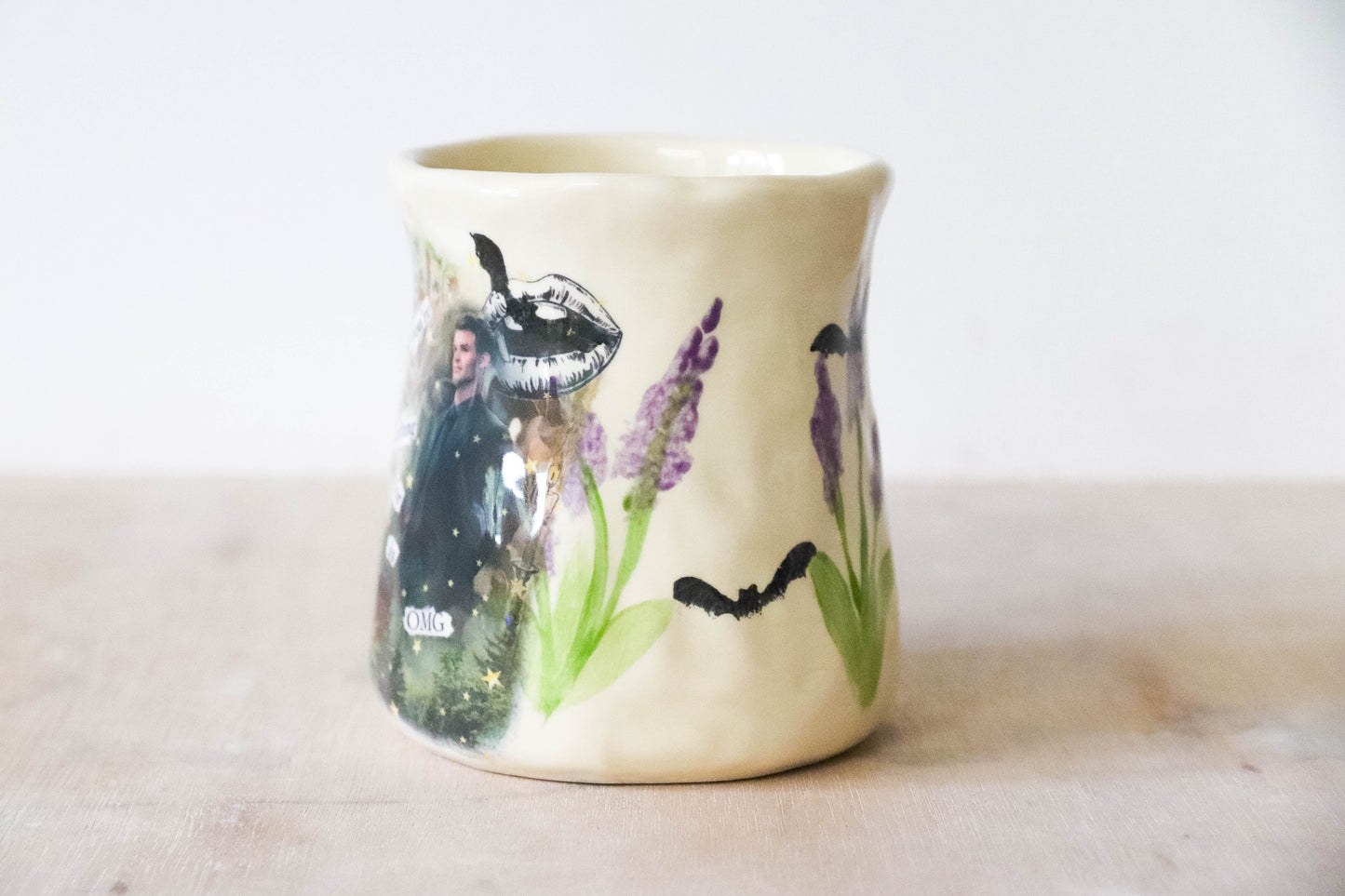 Elijah Cream Lavender Tulip Mug