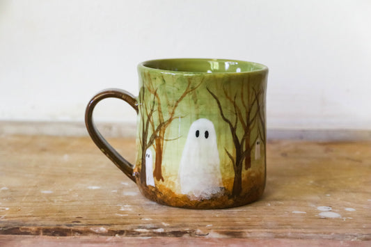 Peekaboo Ghost Haunted Forest Mug
