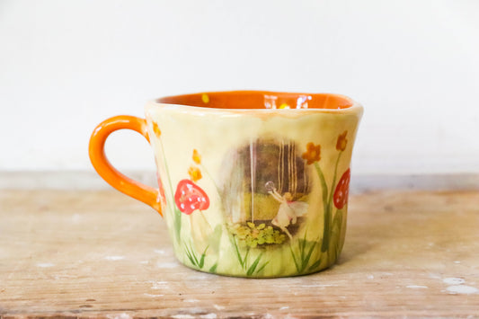 Peekaboo Frog Autumn Forest Fairy Mug