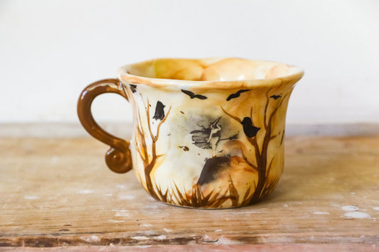 Peekaboo Cat Forest Crows Witch Mug