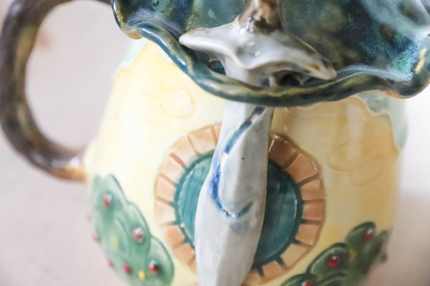 Yellow Hobbit House Sword Stoneware Pot