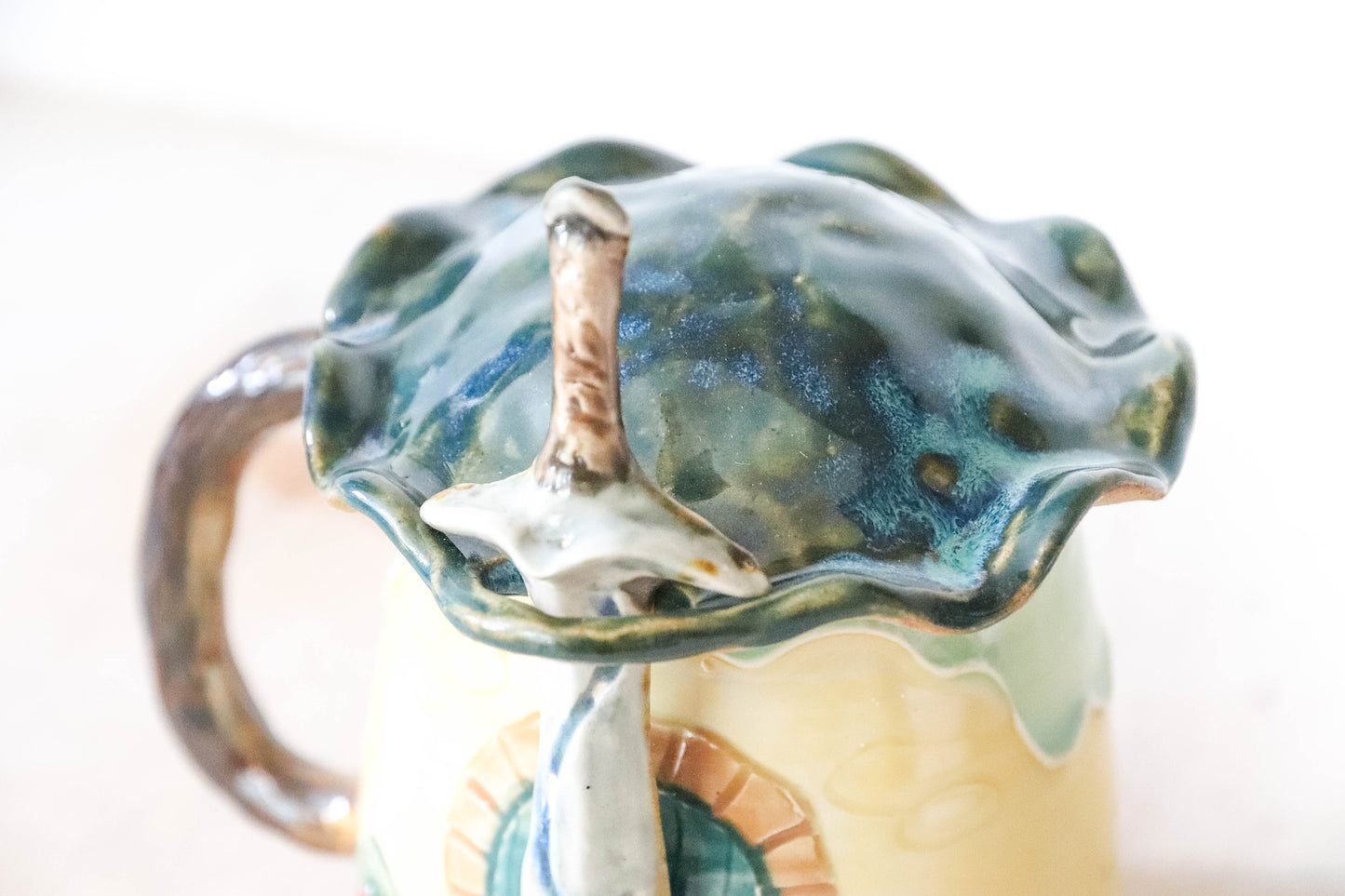 Yellow Hobbit House Sword Stoneware Pot