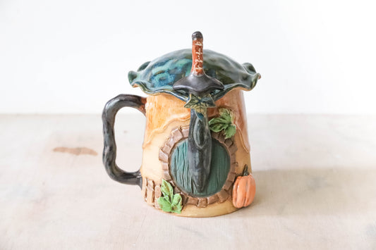 Autumn Hobbit Sword Stoneware Pot