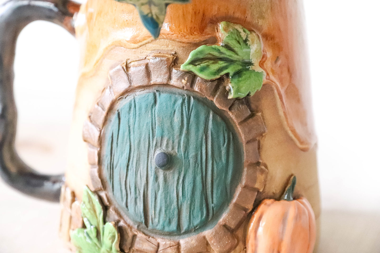 Autumn Hobbit Sword Stoneware Pot