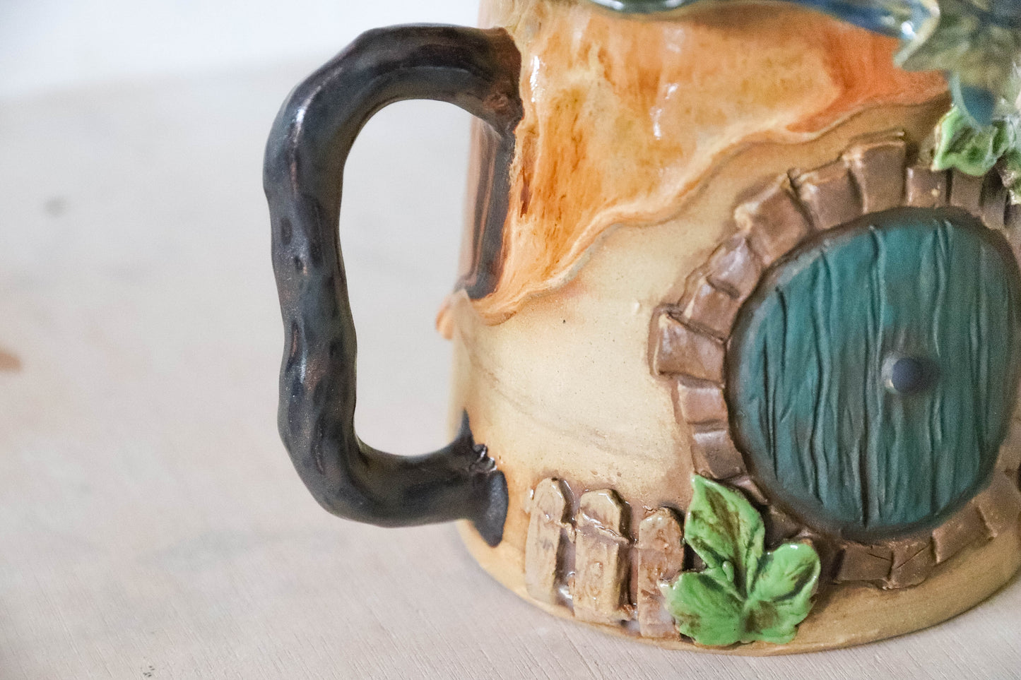 Autumn Hobbit Sword Stoneware Pot