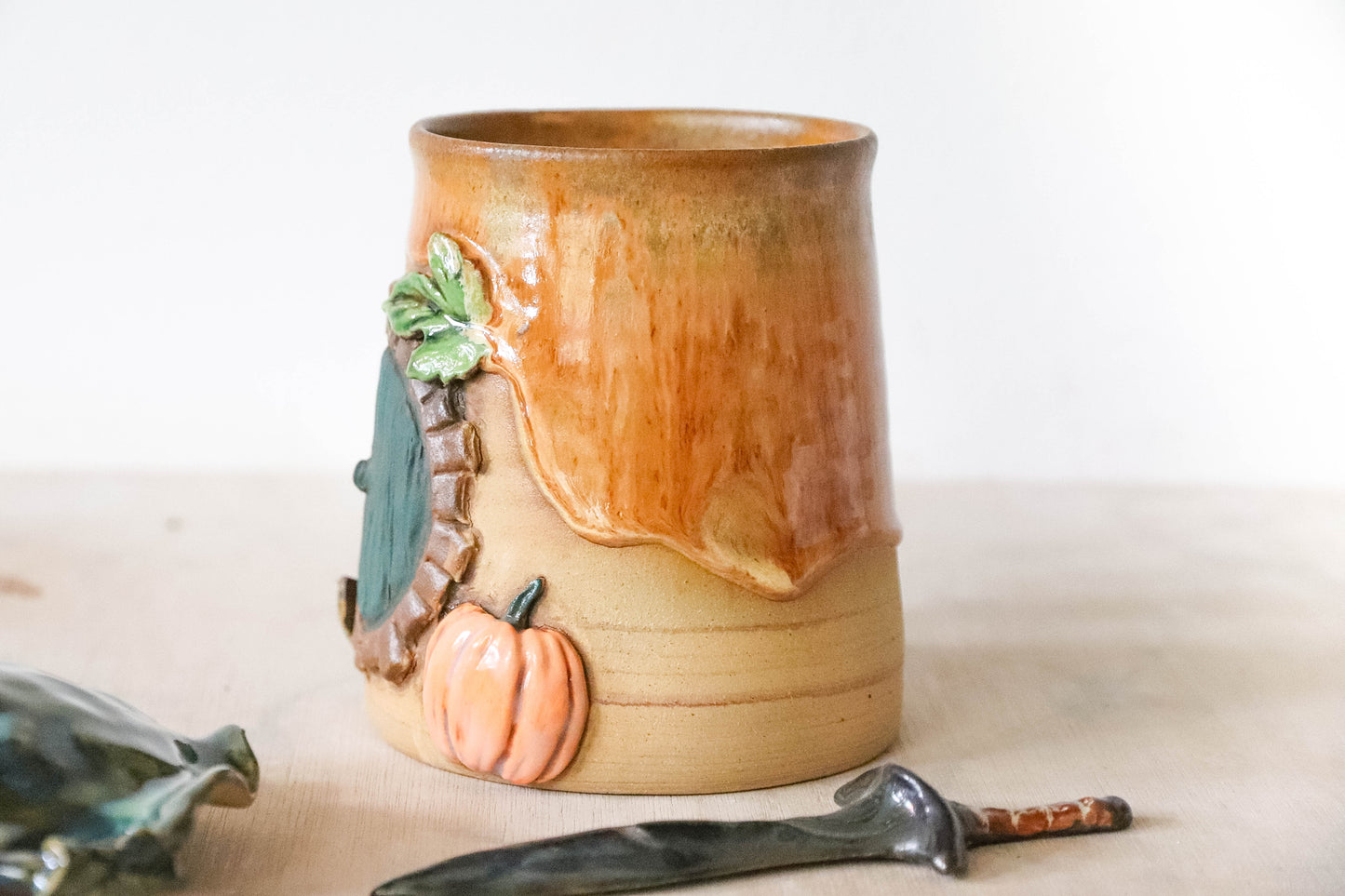 Autumn Hobbit Sword Stoneware Pot